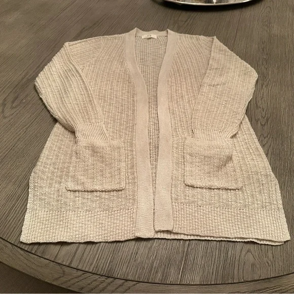 Beige Open-Front Cardigan - Picture 2 of 8